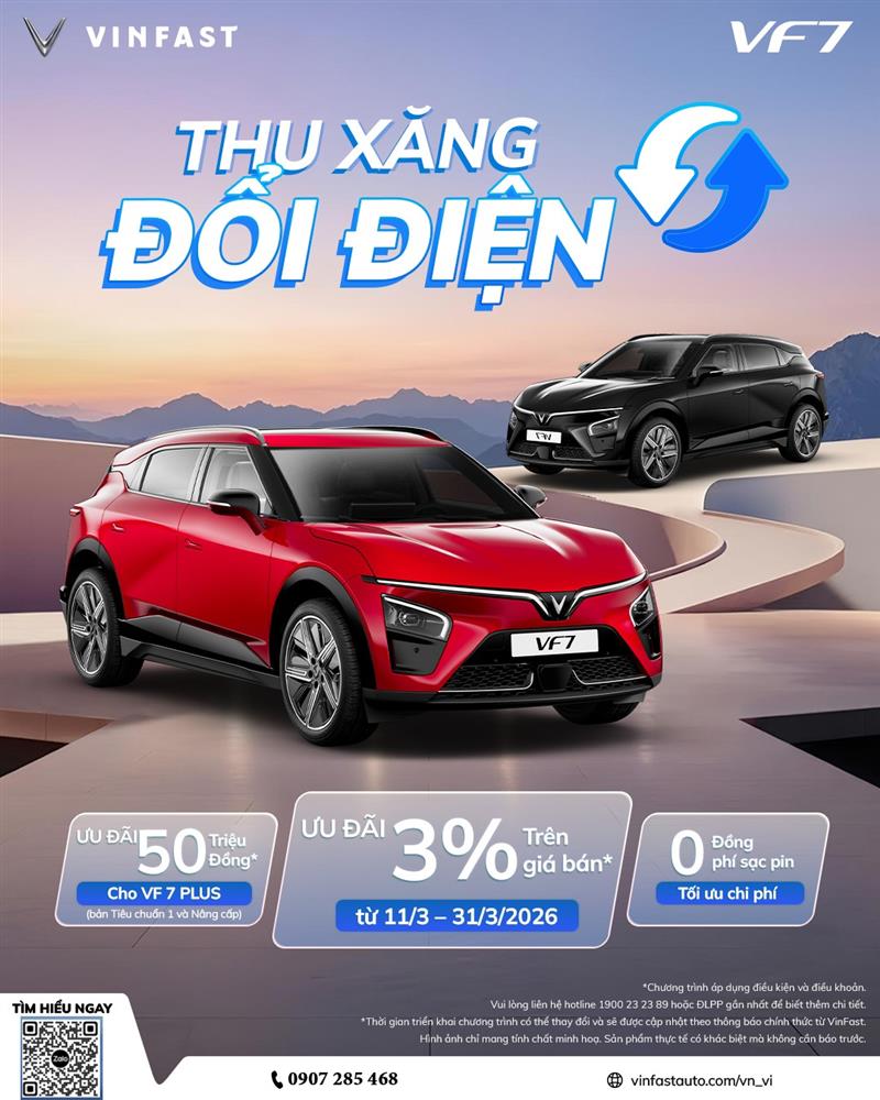 Thu Xăng Đổi Điện VinFast – Ưu Đãi Lên Đến 10% + Hỗ Trợ Lãi Suất 7% Tại VinFast Cần Thơ
